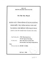 Khảo sát tình hình sử dụng kháng sinh điều trị viêm màng não mủ tại khoa nhi bệnh viện bạch mai