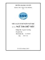 Tiểu luận cơ sở ngôn ngữ học  ngữ âm và chữ viết