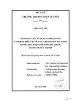 Đánh giá việc sử dụng tobramycin tại khoa điều trị tích cực bệnh viện bạch mai thông qua theo dõi nồng độ thuốc trong huyết thanh