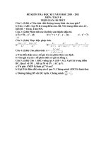 ĐỀ KIỂM TRA học kì i toán 8 năm học 2010