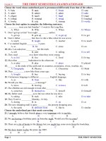 đề ôn tiếng anh lớp 8,đề thi số 12