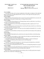 Đề thi chọn học sinh giỏi môn sinh học lớp 10 cấp tỉnh năm 2013-2014