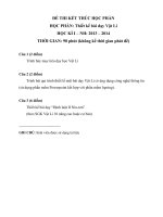 Đề thi Thiết kế bài dạy VL HK1 13-14 ĐH Sư phạm