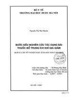 Bước đầu nghiên cứu tác dụng bài thuốc bổ trung ích khí gia giảm