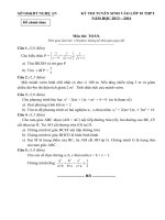 ĐỀ THI TUYỂN SINH VÀO LỚP 10 TỈNH NGHỆ AN