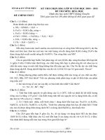 ĐỀ THI CHỌN HSG MÔN HÓA LỚP 10 NĂM HỌC 2010 – 2011