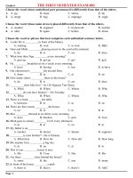 đề kiểm tra hk 1 tiếng anh 6, bộ đề số 2