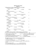 KIỂM TRA HK II ANH 8, đề tham khảo 43