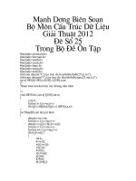 ĐỀ THI MÔN Cấu Trúc Dữ Liệu và Giải Thuật học viện công nghệ bưu chính viễn thông (25)