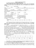 bộ đề ôn tập tiếng anh 8, đề số 15