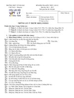 Đề kiểm tra Vật Lý kiến thức chung