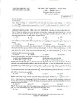 Đề thi thử lần 5 - 2014 - Môn Vật lý - Trường THPT Chuyên ĐH Sư Phạm Hà Nội - Hà Nội