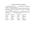 ENGLISH 10   READING TEST NUMBER 13