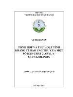 TỔNG HỢP VÀ THỬ HỌAT TÍNH KHÁNG TẾ BÀO UNG THƯ CỦA MỘT SỐ DẪN CHẤT 2 ARYL 4 QUINAZOLINON