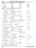 đề ôn tiếng anh lớp 8,đề thi số 15