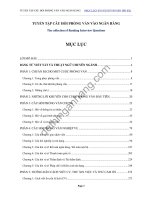 Tuyển tập câu hỏi phỏng vấn vào Ngân hàng có lời giải chi tiết