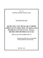 Bước đầu xây dựng quy trình chiết xuất chất màu từ hoa loài buddleja paniculata wall , họ bọ chó (budddlejacea)