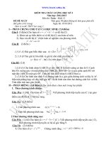 đề kiểm tra chất lượng học kì 1 môn toán lớp 12,đề tham khảo số 13