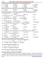 đề ôn tiếng anh lớp 8,đề thi số 8