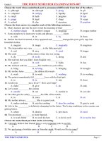 đề ôn tiếng anh lớp 8,đề thi số 9