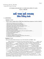 Đề thi HSG Anh Văn 12 của Tiền Giang năm 2009 ( Có đáp án)