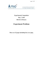 Đề thi Olympiad Á Châu 2015 - Bài Thực hành môn vật lý