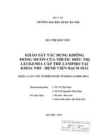 Khảo sát tác dụng không mong muốn của thuốc điều trị leukemia cấp thể lympho tại khoa nhi   bệnh viện bạch mai