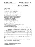 TRƯỜNG THPT HOÀI ĐỨC B NĂM HỌC 2014-2015 ĐỀ THI THỬ THPT QUÔC GIA môn ngữ văn