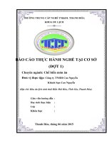 BÁO cáo THỰC HÀNH NGHỀ tại cơ sở đợt 1 CHUYÊN NGÀNH CHẾ BIẾN món ăn tại KHÁCH sạn CAO NGUYỄN