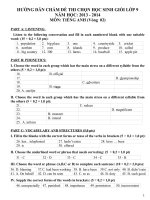 Đề thi học sinh giỏi Tiếng Anh lớp 9 chọn lọc số 1