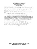 ĐỀ KIỂM TRA HKII MÔN VẬT LÝ 10 NÂNG CAO