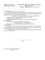 SỞ GD& ĐT TÂY NINH ĐỀ THI THPT QUỐC GIA NĂM HỌC 2014 – 2015 TRƯỜNG THPT TÂY NINH MÔN NGỮ VĂN
