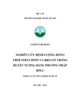 Nghiên cứu định lượng đồng thời strychnin và brucin trong huyết tương bằng phương pháp HPLC