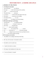 ĐỀ THI  tiếng Anh lớp 7 bài 9