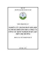 Nghiên cứu thành phần hóa học vị thuốc khổ sâm cho lá phục vụ công tác kiểm nghiệm dược liệu trên thị trường