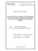 Giải pháp nâng cao hiệu quả hoạt động cho vay ngắn hạn tại ngân hàng TMCP QĐ chi nhánh Bình Dương