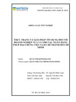 Thực trạng và giải pháp tín dụng đối với doanh nghiệp vừa và nhỏ tại ngân hàng TMCP Đại Chúng Việt Nam chi nhánh Hồ Chí Minh
