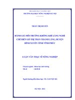 Đánh giá môi trường không khí làng nghề chế biến gỗ thị trấn Thanh Lãng, Huyện Bình xuyên Tỉnh Vĩnh Phúc