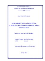 Đánh giá hiện trạng và định hướng sử dụng đất nông nghiệp huyện Vĩnh Tường tỉnh Vĩnh Phúc