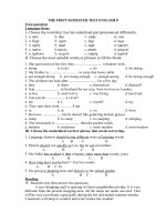 the first semester test ENGLISH 8