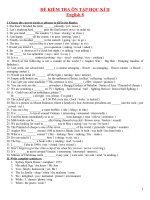 ĐỀ KIỂM TRA ÔN thi HKII tiếng Anh lớp 8