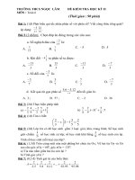 ĐỀ KIỂM TRA HỌC KÌ II MÔN TOÁN LỚP 6 TRƯỜNG THCS NGỌC  LÂM