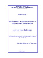Một số giải pháp tiết kiệm năng lượng tại Công ty cổ phần xi măng Bỉm Sơn