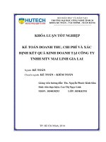 Kế toán doanh thu chi phí và xác định kết quả kinh doanh tại công ty TNHH MTV Mai Linh Gia Lai