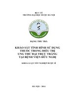 Khảo sát tình hình sử dụng thuốc trong điều trị ung thư đại trực tràng tại bệnh viện hữu nghị