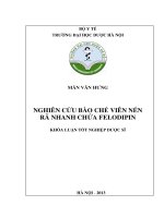 Nghiên cứu bào chế viên nén rã nhanh chứa felodipin