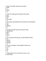 Tuyển tập câu hỏi trắc nghiệm tiếng anh (7)