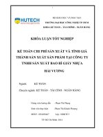 Kế toán chi phí sản xuất và tính giá thành sản xuất sản phẩm tại công ty TNHH sản xuất bao bì giấy nhựa Hải Dương