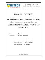 Kế toán doanh thu, chi phí và xác định kết quả kinh doanh tại công ty cổ phần thương mại dịch vụ sản xuất Hương Thủy