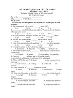 ĐỀ THI THỬ TIẾNG ANH VÀO LỚP 10 THPT